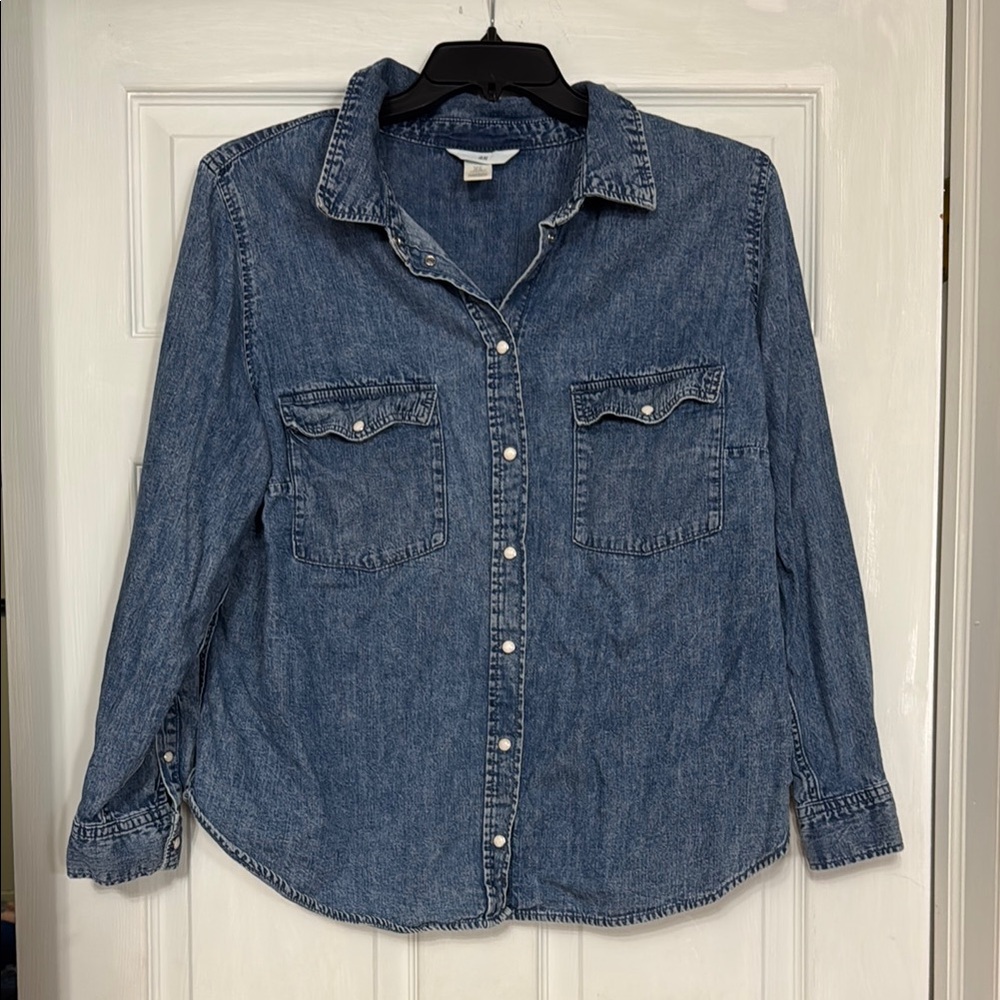 H&M Light Blue Denim Shirt